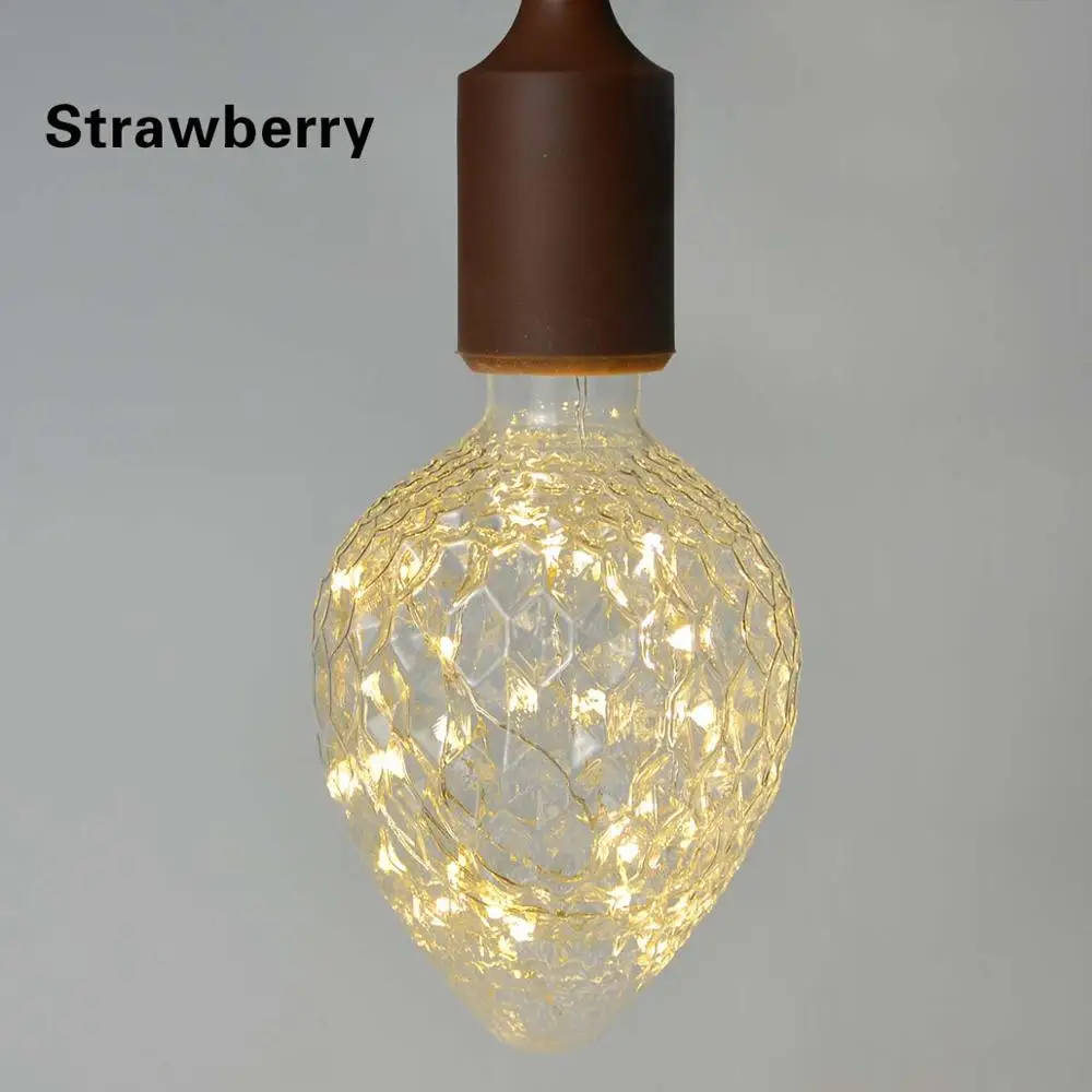 Straberry Дизайн светодиодные лампы 3D фейерверк гирлянды лампа E27 красочные Bombillas ретро стекло Lampara ампулы рождественские украшения - Испускаемый цвет: Straberry
