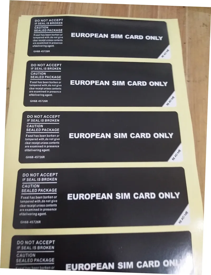500 шт./лот универсальная наклейка-ярлык для samsung Galaxy европейская SIM-карта