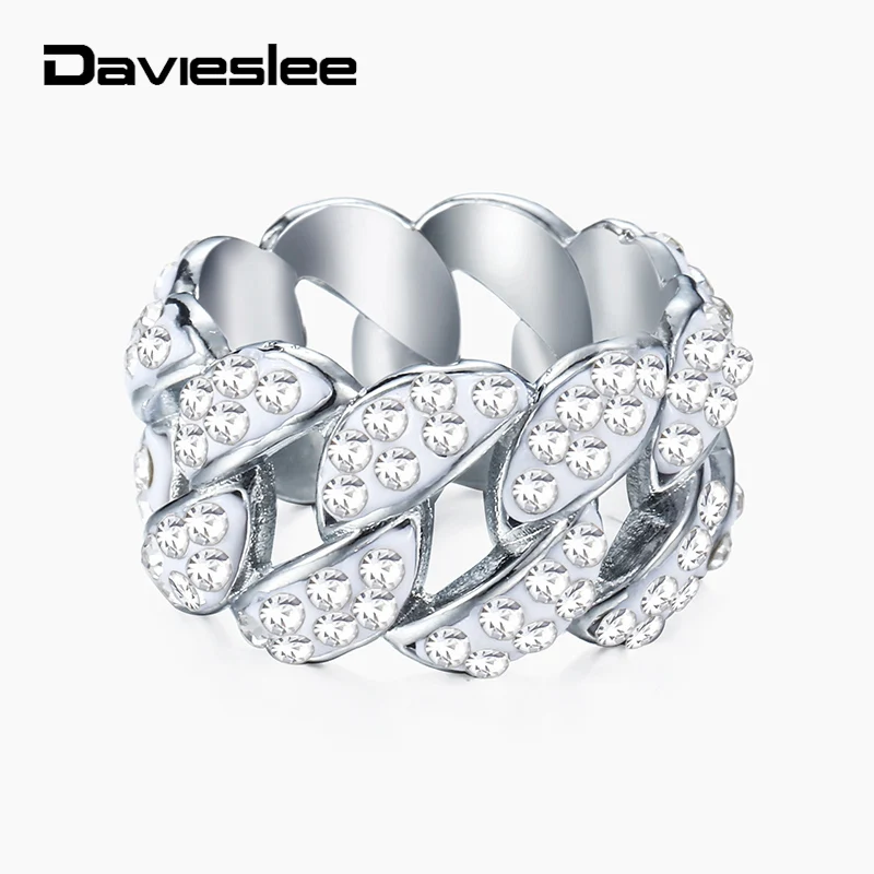 Мужские кольца в стиле хип хоп Davieslee 3 цвета кольцо с кубическим цирконием оптовая