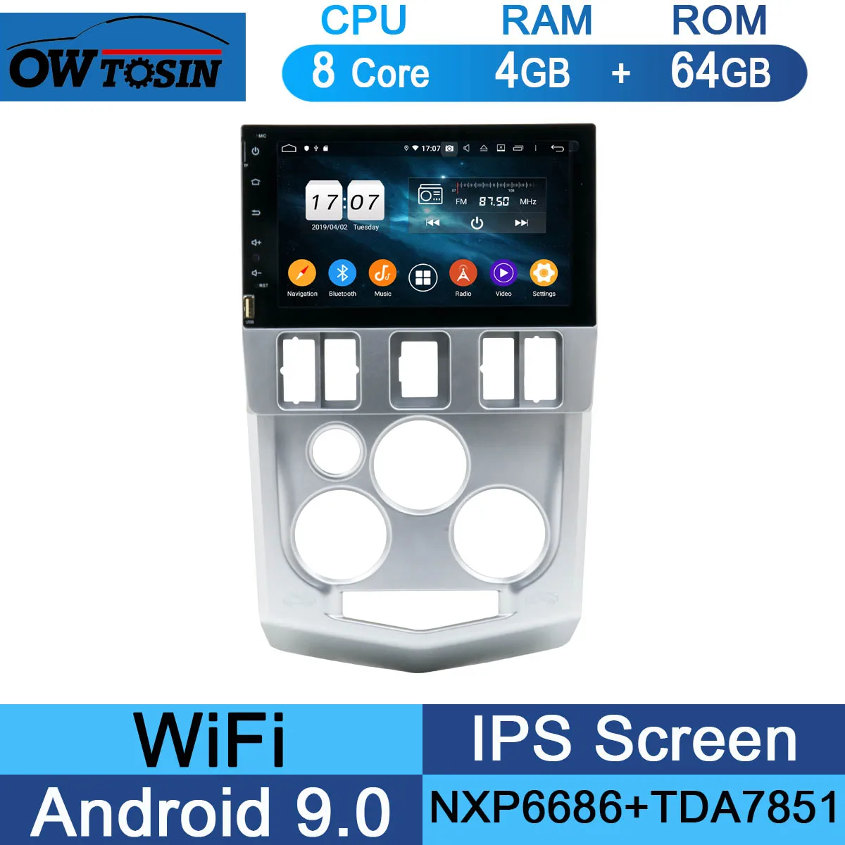 1920*1080 " ips 8Core 4+ 64G Android 9,0 Автомобильный мультимедийный плеер gps Радио для RENAULT Logan Tondar 90 DACIA Logan NISSAN Aprio - Цвет: 64G