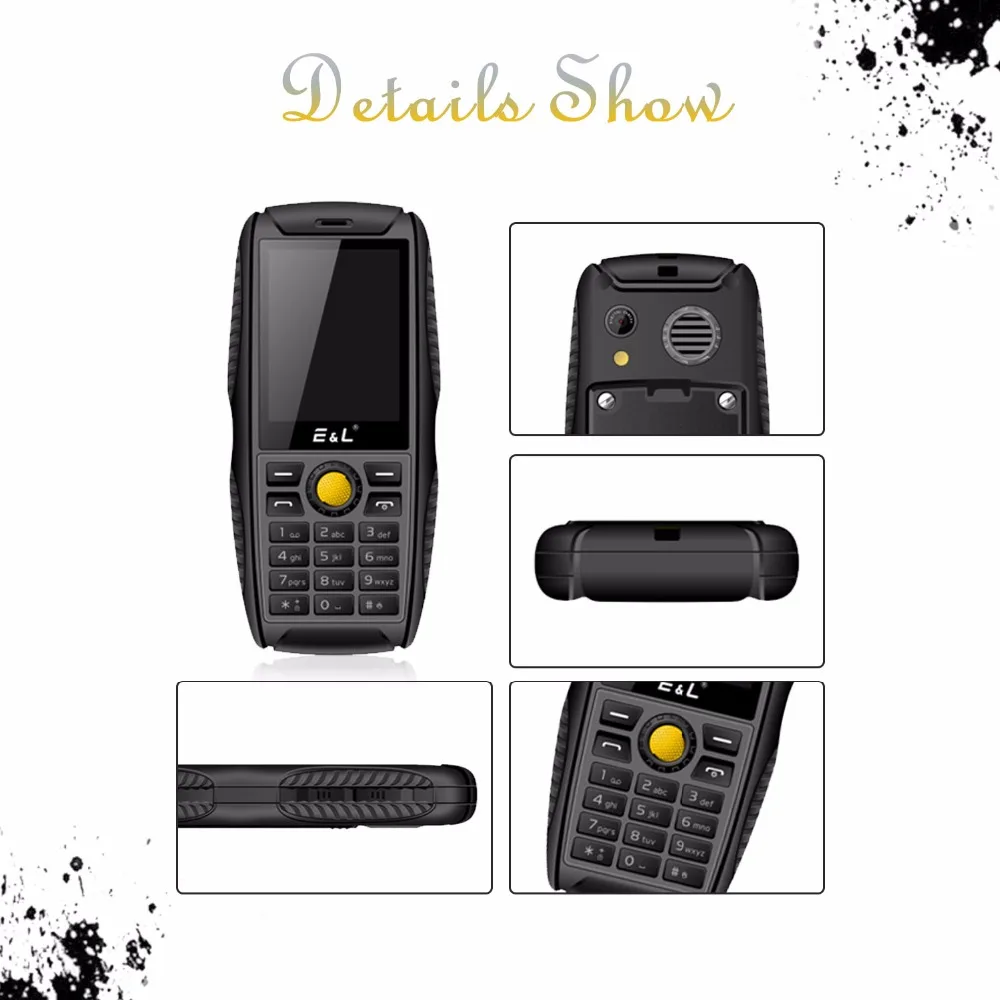 E & L S200 Мобильный Телефон IP68 FM радио прочный клавиатура телефон 2G GSM Dual Sim телефоны