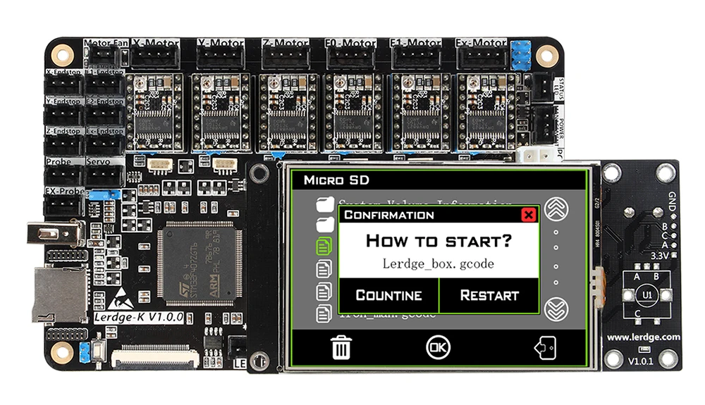 XCR3D части принтера Lerdge-K плата A4988 DRV8825 LV8729 TMC2208 драйверы дополнительно ARM 32 бит контроллер сенсорный экран материнская плата