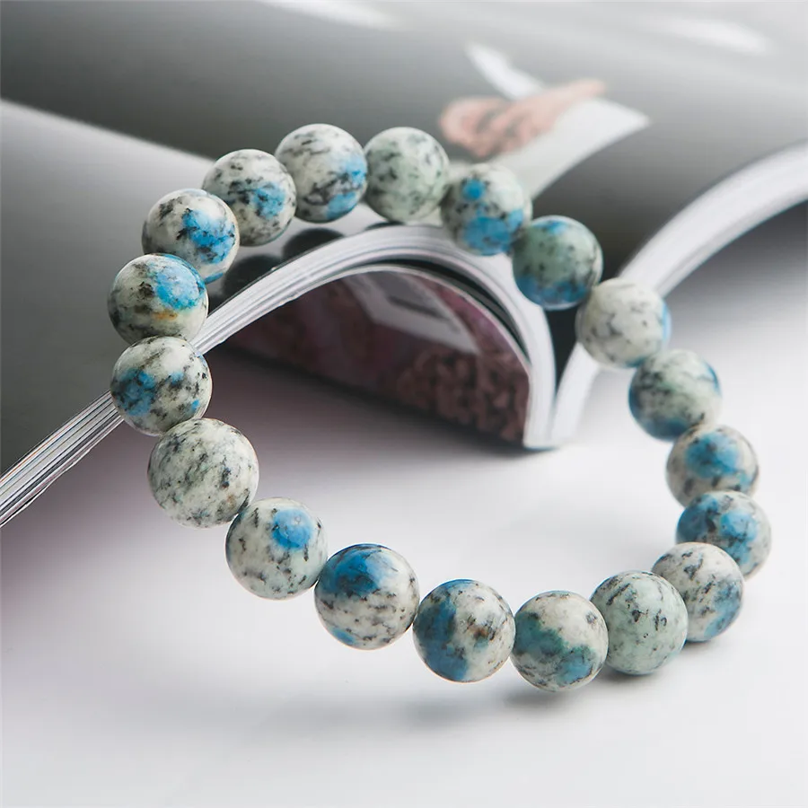 

Drop Shipping 10mm 100% Natural K2 Jasper Volcanic Jasper Gemstone Stretch Crystal Stretch Round Beads Bracelets For Women Femme