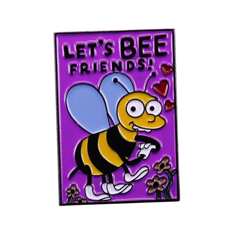 Let's bee брошка Друзья Шмель и цветы значок Смешной Каламбур художественный Декор