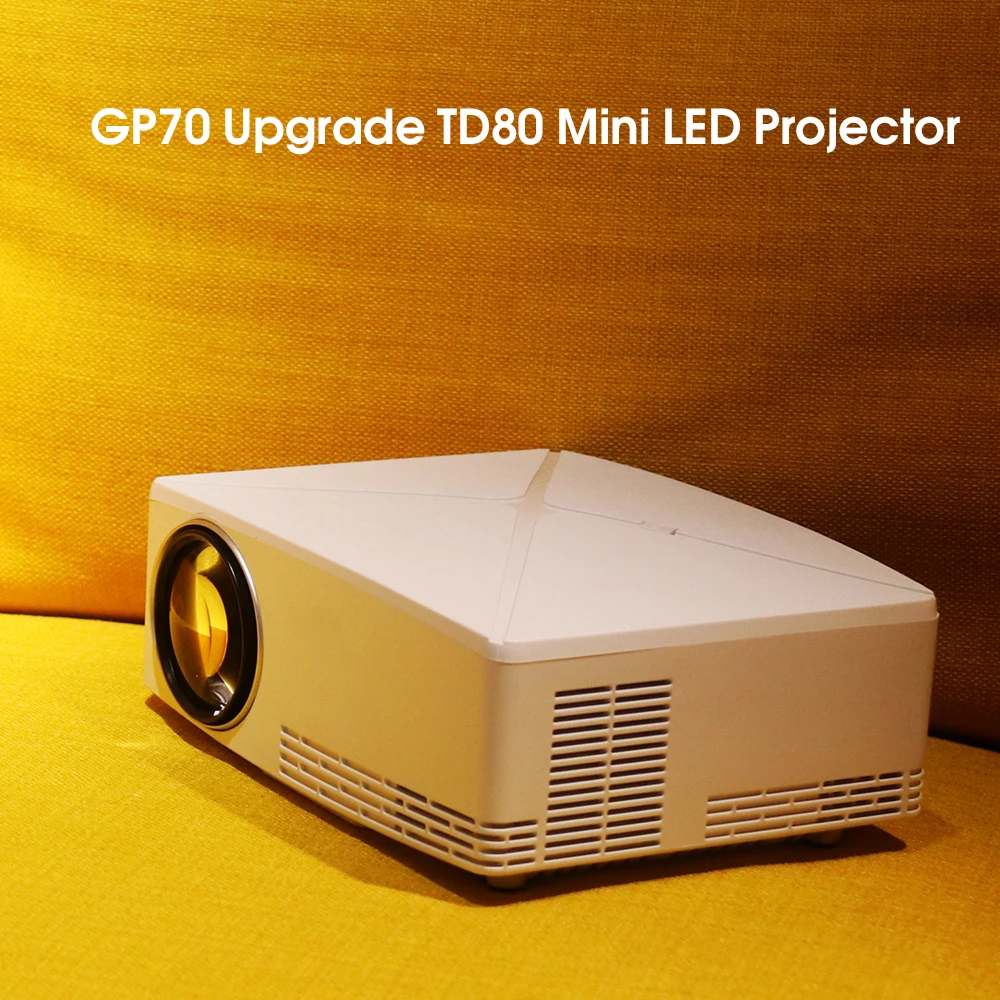 Новейший светодиодный мини-проектор GP70 TD80 1280x720 портативный HD HDMI видео C80 3D LCD ( Android