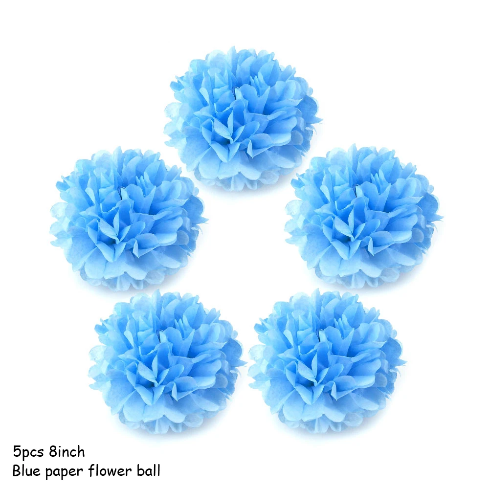 5pcs 8in blue flower Воздушные шары из фольги для первого дня рождения, Детские воздушные шары для мальчиков и девочек, вечерние шары для первого дня рождения, Детские праздничные шары - Цвет: 5pcs 8in blue flower