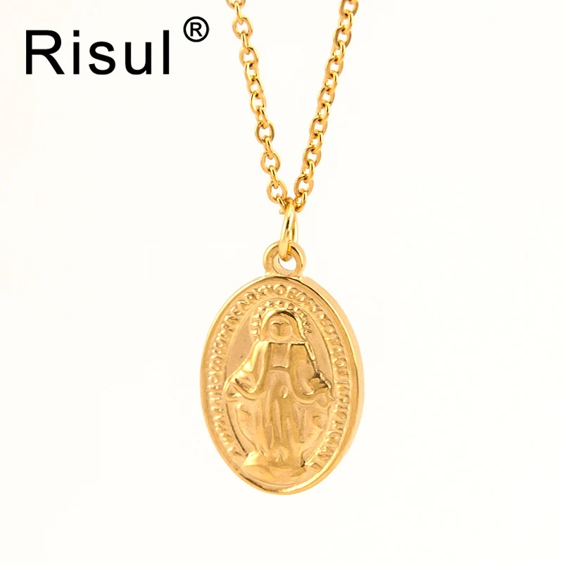Ожерелье с кулоном RIsul Virgin Mary для женщин/девушек золотого цвета ювелирные изделия