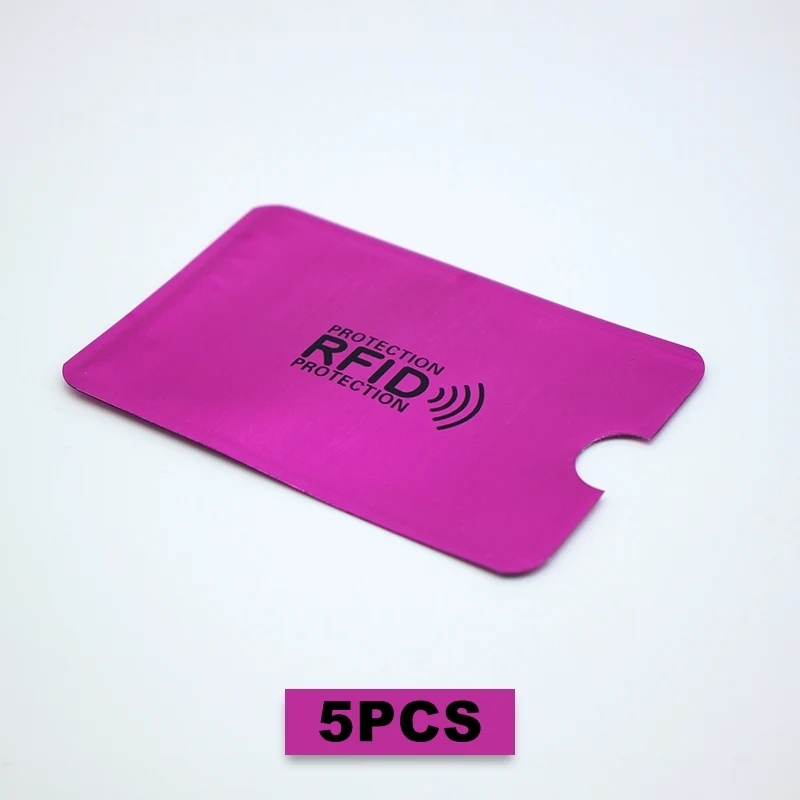 rose card holder 5 шт. Анти Rfid держатель для карт кошелек NFC Блокировка ридер замок Id банковский Чехол для карт металлический кредитный держатель для карт Алюминий F050 - Цвет: rose card holder