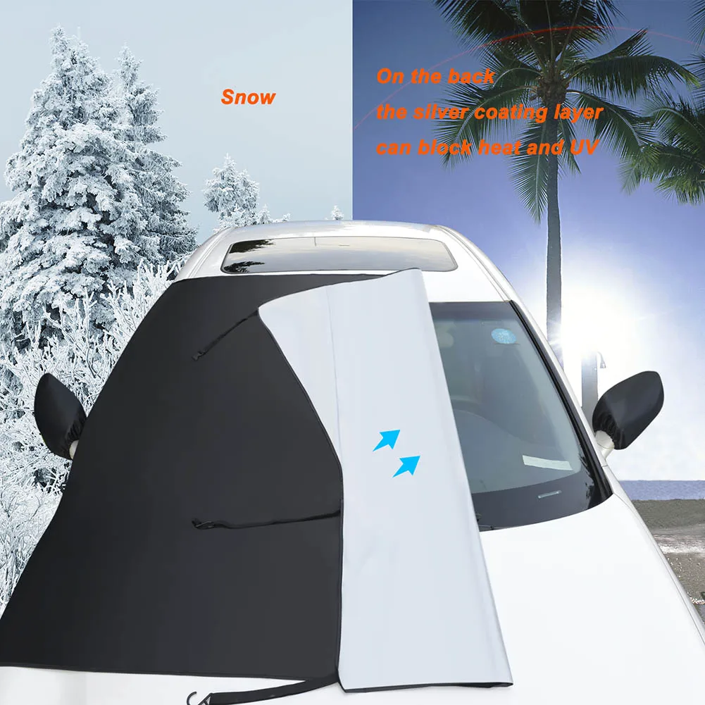 Фото Защитный козырек для лобового стекла с зеркалом противоморозный автомобиля SUV