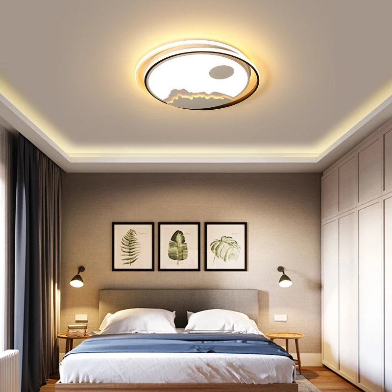RC тусклый круглый светильник Современные светодиодные потолочные светильники