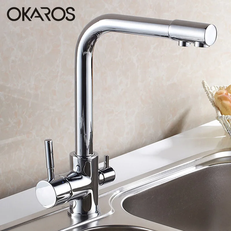 Кухонный Смеситель OKAROS Водоочиститель смеситель с двойным распылителем