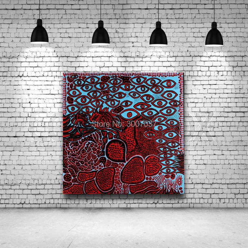 Yayoi Kusama абстрактная красная картина 100% ручная роспись на холсте для гостиной