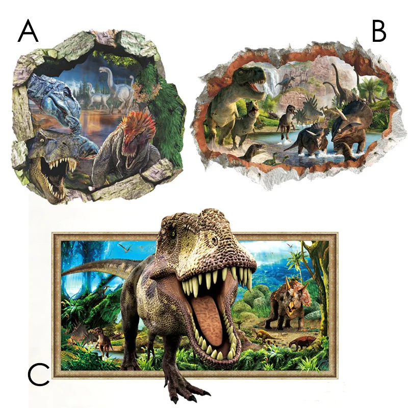 New 2020 Beautiful Jurassic Park Dinosaur Wall Stickers Vinyl Decal Mural Art Kids Rooms Room Nursery Decoration Practical | Дом и сад