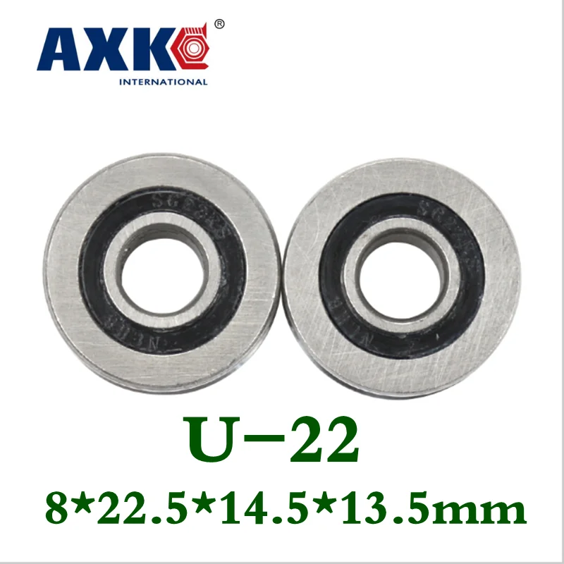 Axk 2 шт. U Groove шариковый подшипник направляющие роликовые подшипники U22 8*22 5*14 5*13 5 мм