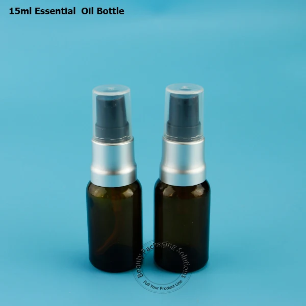 Высокое качество 15 мл 10 шт./лот Янтарное стекло распылительные бутылки с насосом