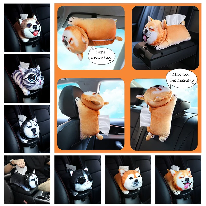 Универсальный автомобильный подлокотник для спинки сиденья с милым питомцем