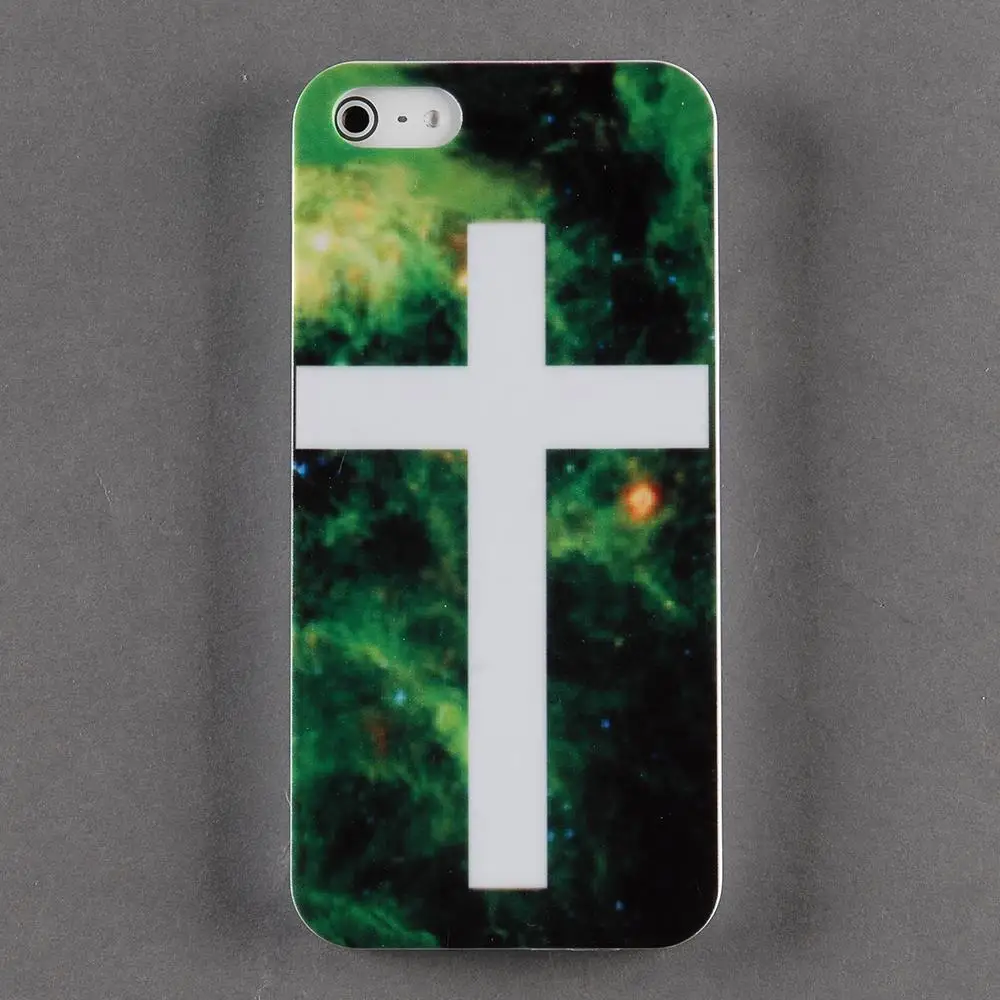 Hard Fashion Forest Cross Print Back Phone Case 5 5s Slim Cover for 11g Square iPhone Green White |