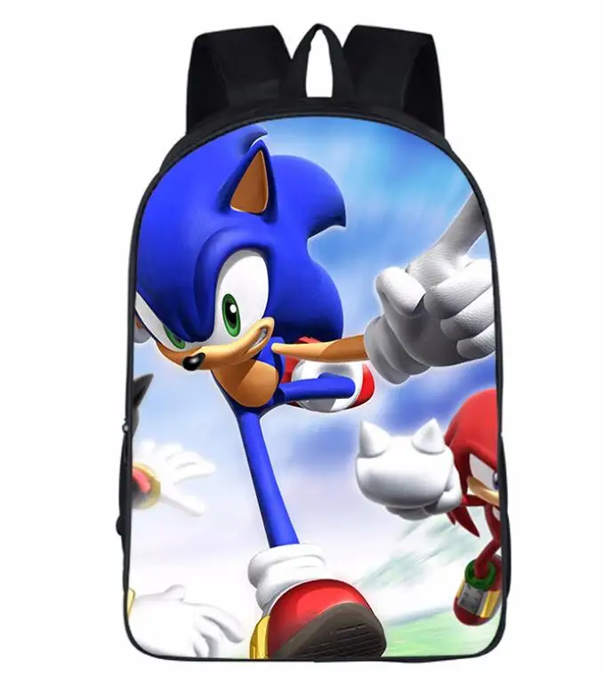 Школьный рюкзак в стиле аниме Sonic для мальчиков и девочек детский школьный с