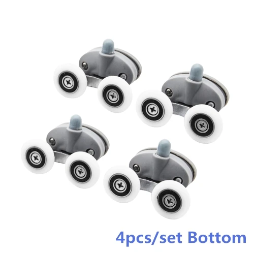 4pcs bottom Vagsure до 4 никель-металл-8 шт./компл. 23 мм 25 мм верхней и нижней оборудования Ovel двойная раздвижная душевая Стекло ролики двери бегун колеса шкивы - Цвет: 4pcs bottom