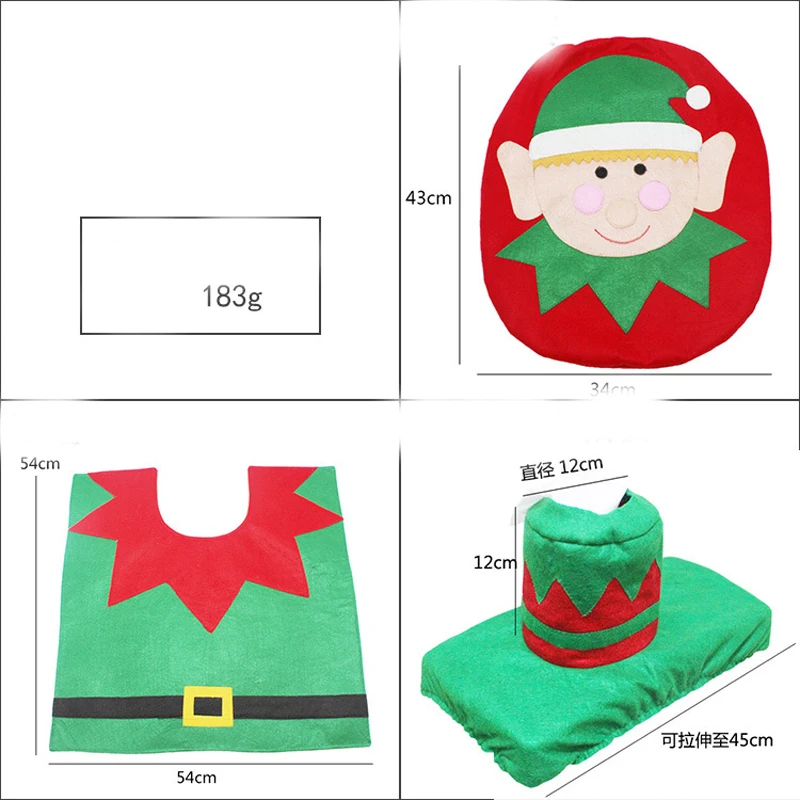 3 шт. Новые поступления faroot Happy Santa чехол для унитаза коврик для ванной комнаты Набор украшения Рождество креативный чехол для унитаза