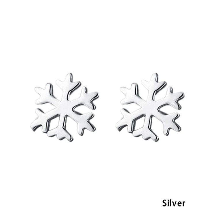 Женские посеребренные серьги гвоздики в виде снежинок|stud earrings|ear stud earringsearrings style |