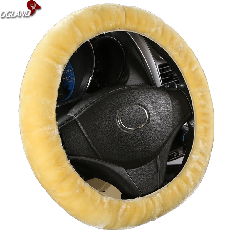 Hotsale Classic Pretty Faux Wool Shrink Car Styling Steering Wheel Covers for Fluffy Color Auto Parts Handle | Автомобили и