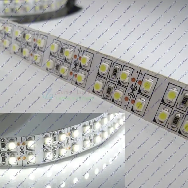 Гибкая двухрядная Светодиодная лента 12 Светодиодный пост. Тока 5 м/рулон 1200