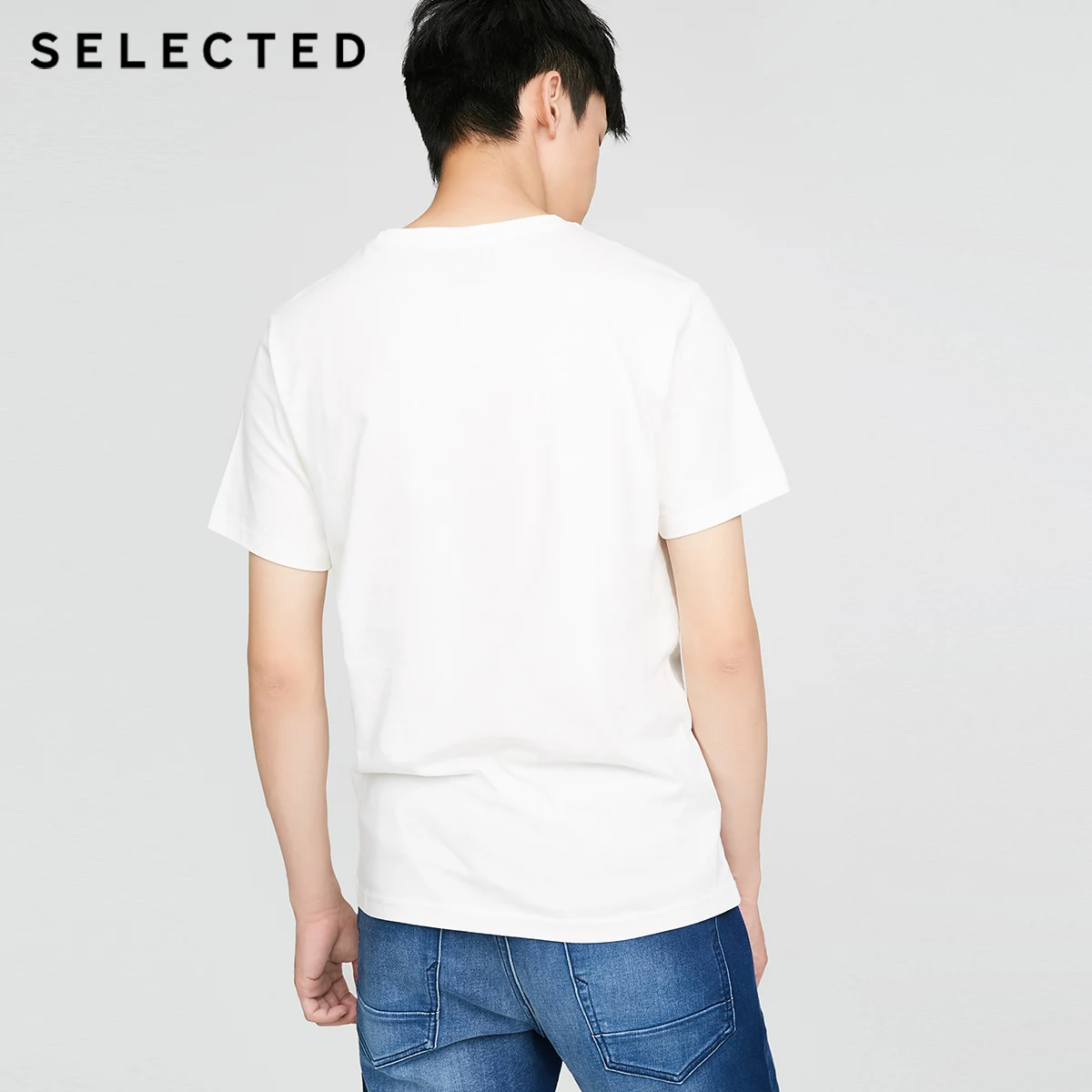 Отборная хлопковая Футболка с круглым воротником и короткими рукавами для