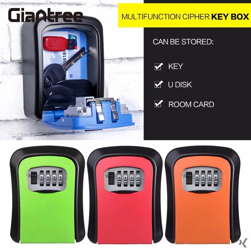 Giantree 4 значный замок для ключей с паролем безопасная коробка настенный хранения