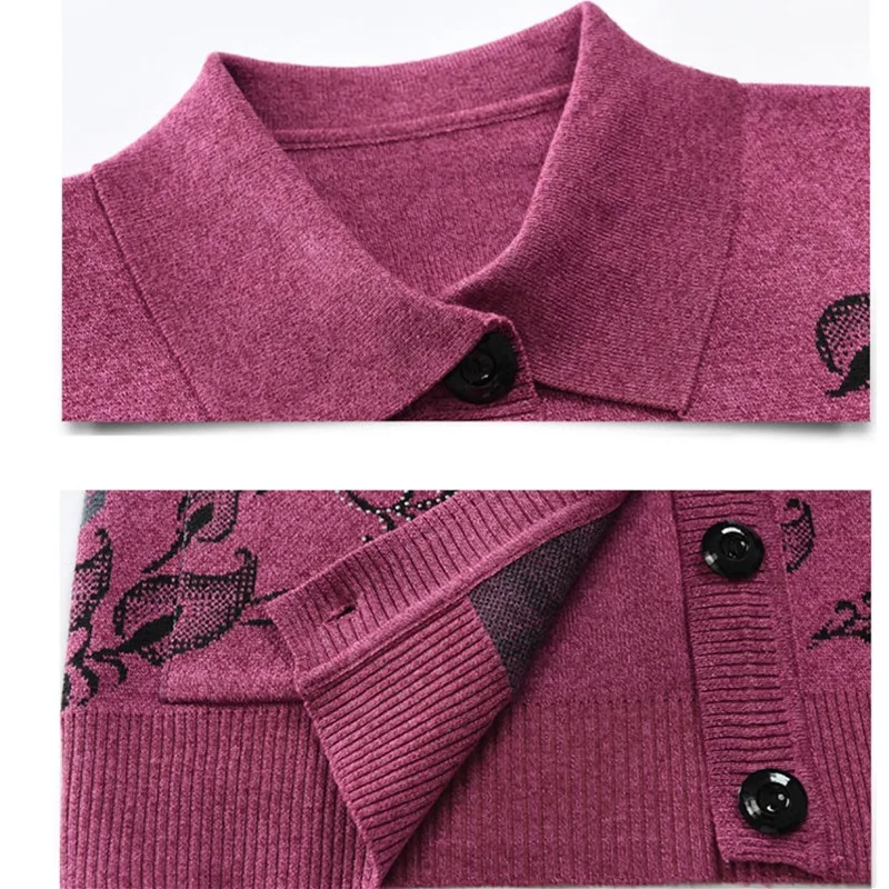 Женский свитер среднего и пожилого возраста кардиган весенне осеннее свободное