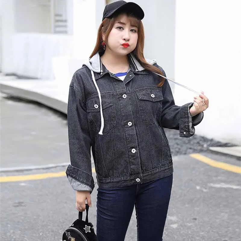 Новая женская джинсовая куртка большого размера модель сезона весна осень 2019
