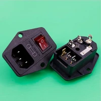 1pcs 10a 250v inlet module plug fuse switch male power socket 3 pin iec320 c14