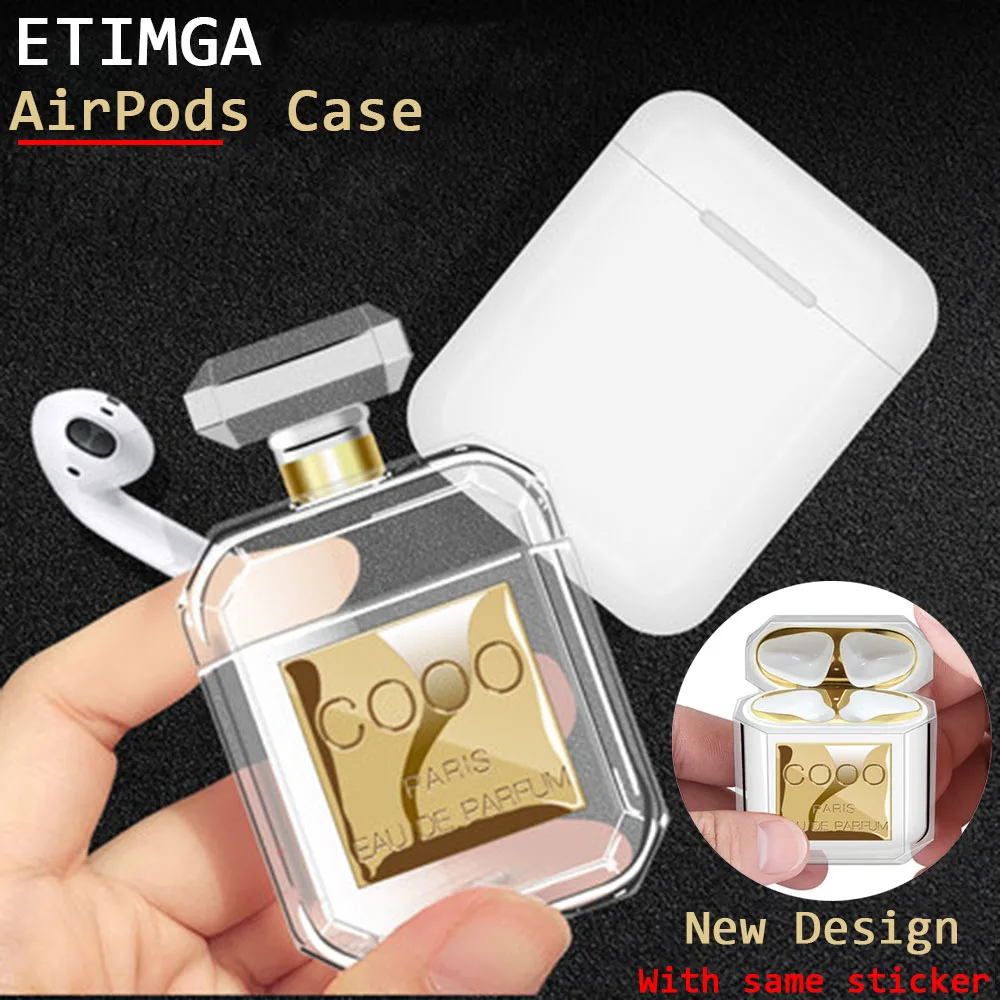 Силиконовый чехол ETIMGA для гарнитура Airpods защитный флакона духов роскошный