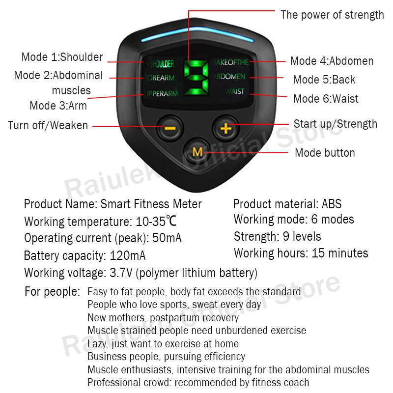 6 режимов Smart Ems тренажер для стимуляции мышц Фитнес-тренировка живота Электрические наклейки для снижения веса домашний спортивный инвентарь