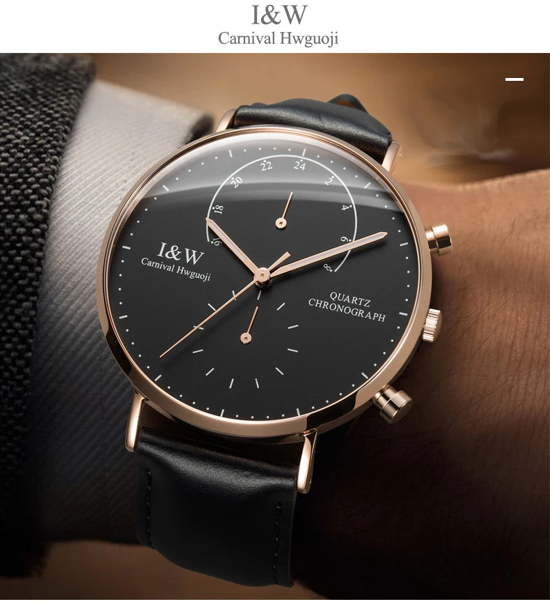 Хронограф сапфир карнавал Часы известных брендов Для мужчин Повседневное модные