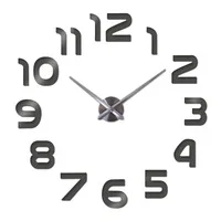 Новинка часы настенные часы horloge 3D DIY акриловые зеркало Наклейки украшения дома Гостиная кварцевые иглы - Цвет: Темно-серый