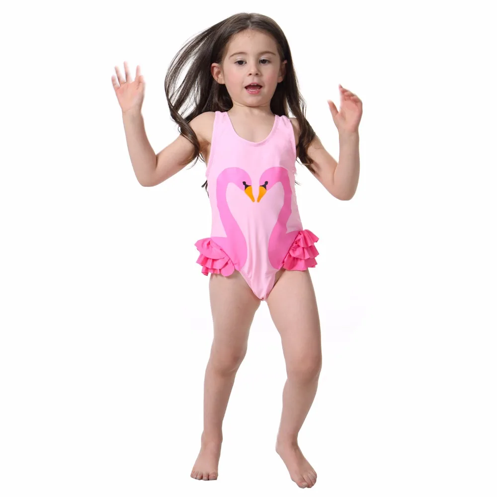 Summer Children Kids Baby Girls Bikini One-piece Sleeveless Cute Print Swimwear Infant Beachwear Swimsuit Bebes Swimming |