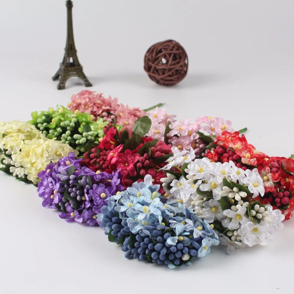 12 шт./лот тутового вечерние искусственный цветок провода стволовых/брак тычинки