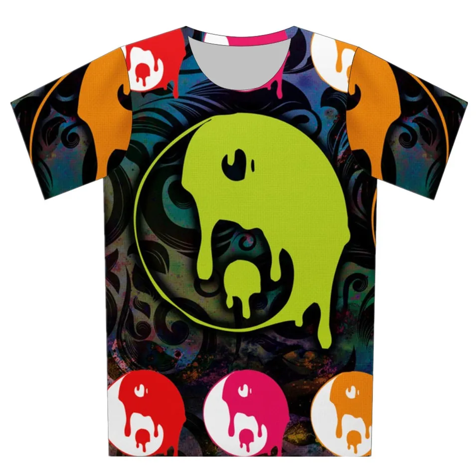 Детская модная футболка с 3D принтом фирменного дизайна изображением зеленых