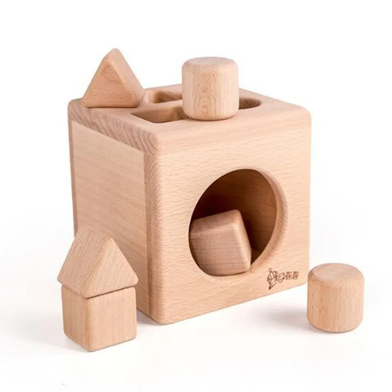 

Wooden Geometry Shape Block Matching Box Learning Educational Toys for Children Montessori Materials Funny Bricks Kids Toy