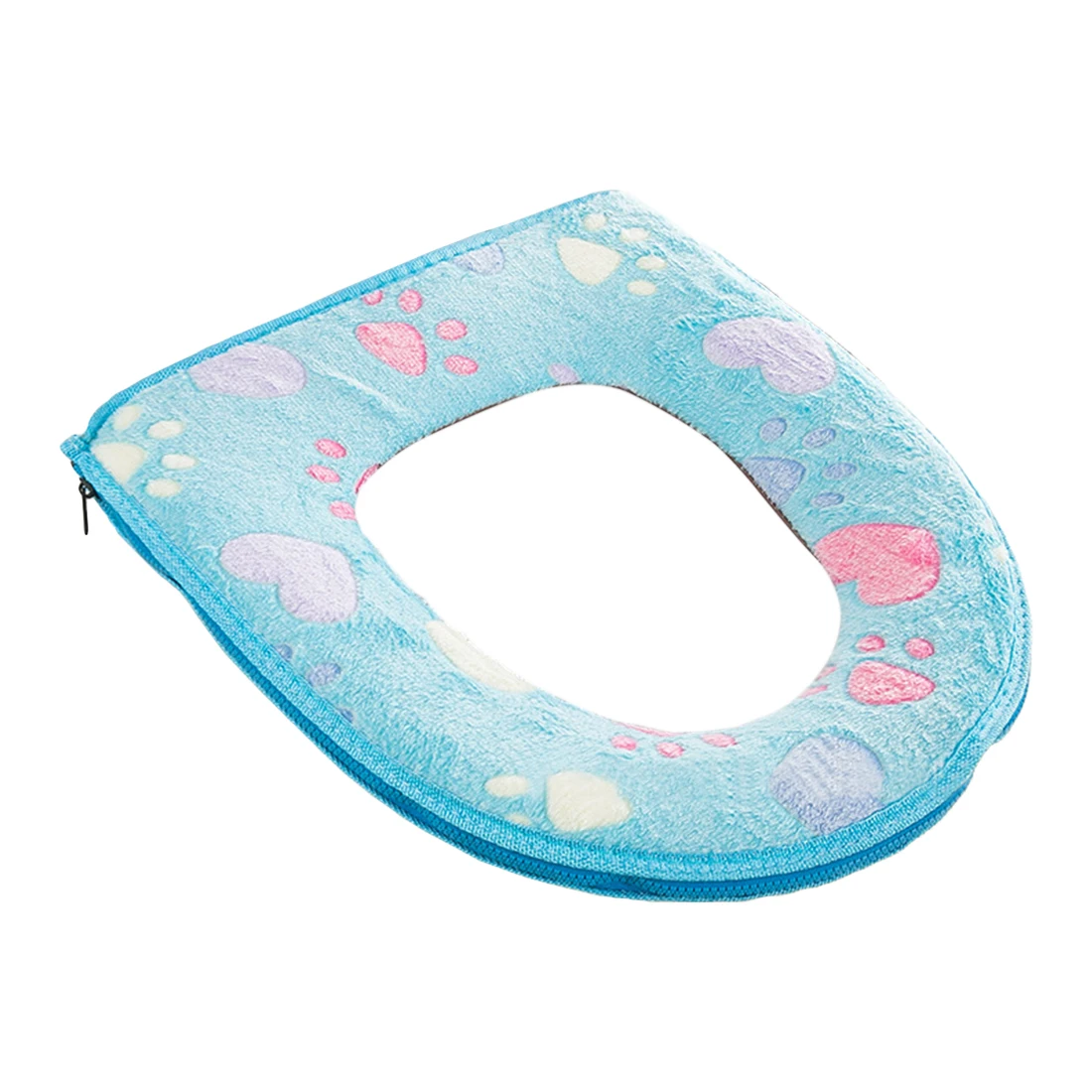 Blue 1pc Новая мягкая подушка с рисунком когтя для кошки, один/два предмета, удобный бархатный коралловый чехол для унитаза для ванной комнаты, моющийся табурет - Цвет: Blue 1pc