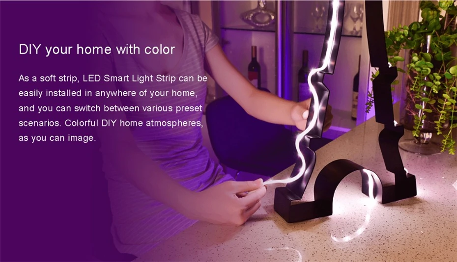 Xiaomi Yee светильник RGB умный светодиодный светильник полоса плюс WiFi Пульт дистанционного управления 16 миллионов цветов гибкий Интеллектуальный Scen Прямая поставка