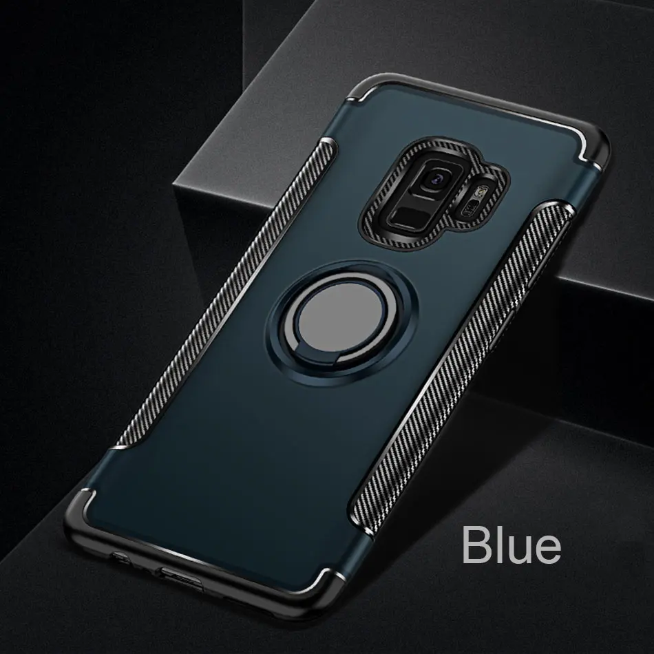 Blue Роскошный магнитный автомобильный чехол для samsung Galaxy S7 Edge S9 S8 Plus Note 9 чехол для телефона S10e Plus противоударный чехол - Цвет: Blue