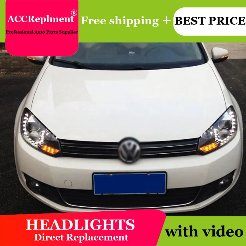 Авто. PRO 2009 2013 для гольф vw MK6 фары Тюнинг автомобилей 6 DRL светодиодный слезы глаза