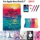 Модный чехол с рисунком для Apple, новый iPad 9,7 2017 2018 5-го 6-го поколения, чехлы A1822 A1954, чехол с подставкой + стилус + пленка