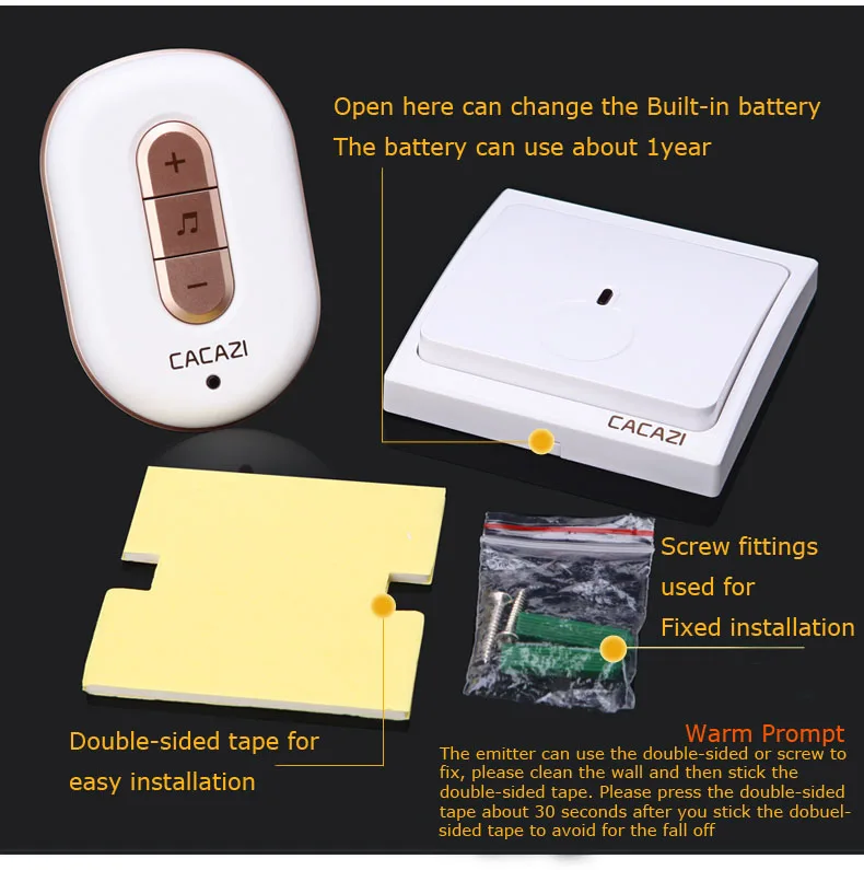 Бесплатная доставка! 2 передатчик + 1 Приемник Новый Беспроводной Дверной Звонок С