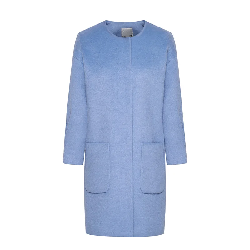 SEMIR Woman Woolen Coats Winter 2018 Causal Single Waisted Solid O-neck Collar Cool Female Long Jacket For Women | Женская одежда