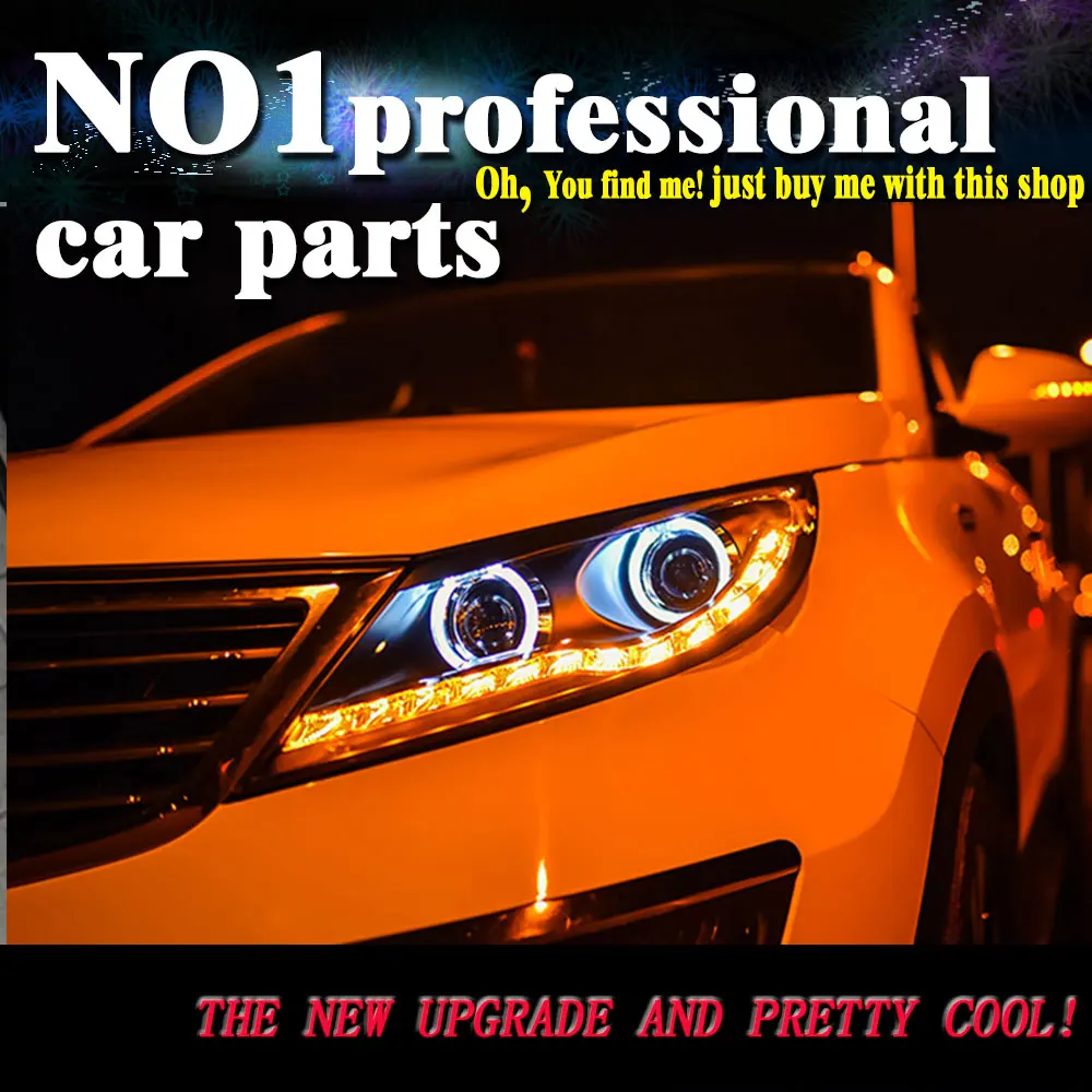 

car accessories for Sportage R LED Headlights New Sportage LED Headlight LED DRL Bi Xenon Lens High Low Beam Parking