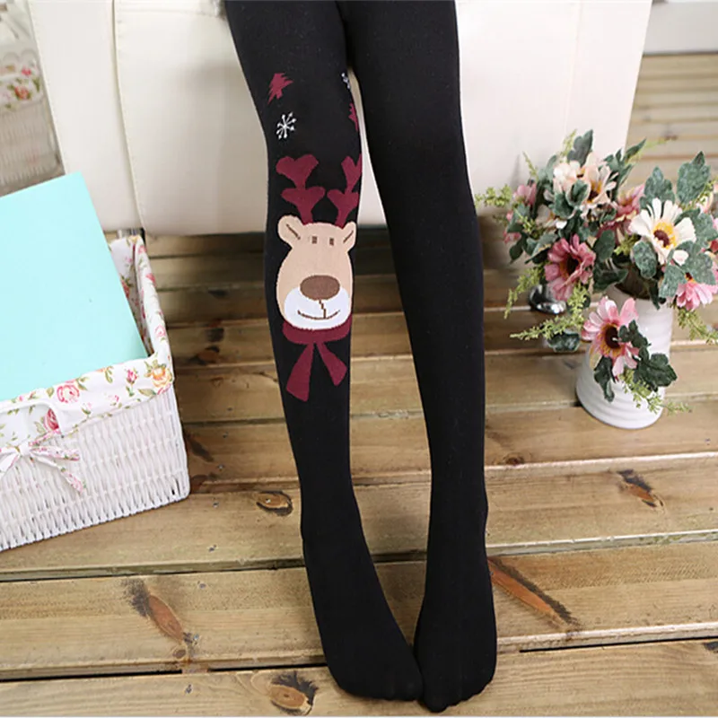 Новинка 2019 Рождественский олень хлопковые узкие штаны шланг для девочек