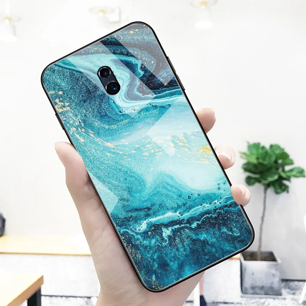 Мраморный чехол для Oppo F9 стекло на заднюю панель телефона R9 R9S R11 R11S Plus R17 R15 Pro Find X A7X